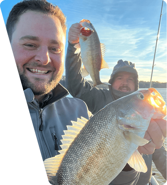 Joey and friend holding fish